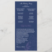 Hochzeitsprogramm für Navy Blue Floral Programm (Rückseite)