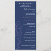 Hochzeitsprogramm für Navy Blue Floral Programm (Vorderseite)
