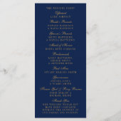 Hochzeitsprogramm für Navy Blue & Glam Gold Confet Programm (Rückseite)