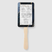 Hochzeitsprogramm für Navy Blue Gold Agate Fächer (Rückseite)