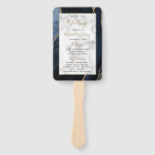 Hochzeitsprogramm für Navy Blue Gold Agate Fächer (Vorderseite)