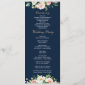 Hochzeitsprogramm für Navy Blue Gold Blush Programm (Rückseite)