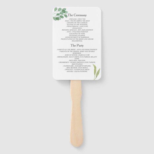 Hochzeitsprogramm für Navy Blue Gold Fächer (Rückseite)