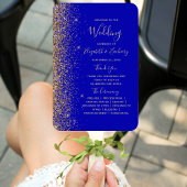 Hochzeitsprogramm für Navy Blue Gold Glitzer Edge Fächer