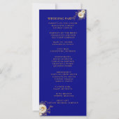 Hochzeitsprogramm für Navy Blue Gold Monogram (Rückseite)