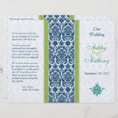 Hochzeitsprogramm für Navy Blue, Green, Aquamarin (Vorne/Hinten)