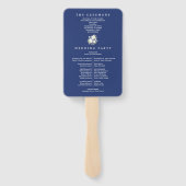 Hochzeitsprogramm für Navy Blue Ivory Chinoiserie Fächer (Rückseite)