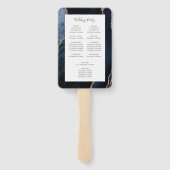 Hochzeitsprogramm für Navy Blue Rose Gold Agate Fächer (Rückseite)