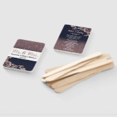 Hochzeitsprogramm für Navy Blue Rose Gold Glitzer Fächer (Non-assembled)