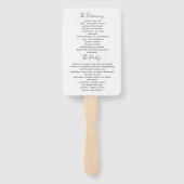 Hochzeitsprogramm für Navy Blue Script Fächer (Rückseite)