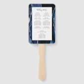 Hochzeitsprogramm für Navy Blue Silver Agate Fächer (Rückseite)