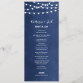 Hochzeitsprogramm für Navy Blue String Lights Programm (Vorderseite)