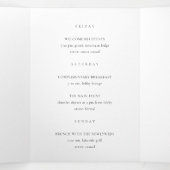 Hochzeitsprogramm für Navy Blue und Gold Agate Dreifach-gefaltete Programmkarte (Innenseite Mitte)