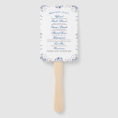 Hochzeitsprogramm für Navy Blue und Mauve Floral Fächer (Rückseite)