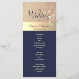 Hochzeitsprogramm für Navy Blue und Rose Gold Programm