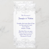 Hochzeitsprogramm für Navy Blue und White Floral Programm (Vorne/Hinten)