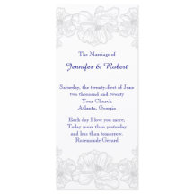 Hochzeitsprogramm für Navy Blue und White Floral