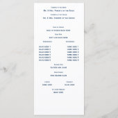 Hochzeitsprogramm für Navy Blue und White Programm (Rückseite)