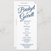 Hochzeitsprogramm für Navy Blue und White Programm (Vorne/Hinten)