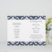 Hochzeitsprogramm für Navy Blue White Vintag Damas (Stehend Vorderseite)