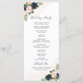 Hochzeitsprogramm für Navy & Blush Pink Programm (Rückseite)