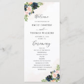 Hochzeitsprogramm für Navy & Blush Pink Programm (Vorderseite)