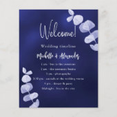 Hochzeitsprogramm für Navy-Eukalyptus (Vorderseite)