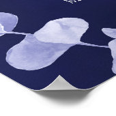 Hochzeitsprogramm für Navy-Eukalyptus Poster (Ecke)