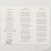 Hochzeitsprogramm für Navy Wildblume Meadow Garden (Rückseite)