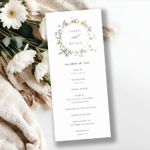 Hochzeitsprogramm für niedliche Rustikale Wiesenwi Einladung