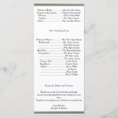 Hochzeitsprogramm für Oak Tree Plantation Programm (Rückseite)