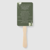 Hochzeitsprogramm für Olive Green Floral String Li Fächer (Rückseite)