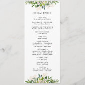 Hochzeitsprogramm für Olivenbäume Programm (Rückseite)