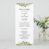 Hochzeitsprogramm für Olivenbäume Programm (Stehend Vorderseite)