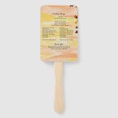 Hochzeitsprogramm für Orange-Gelb-Swirl im Herbst Fächer (Rückseite)