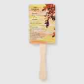 Hochzeitsprogramm für Orange-Gelb-Swirl im Herbst Fächer (Vorderseite)