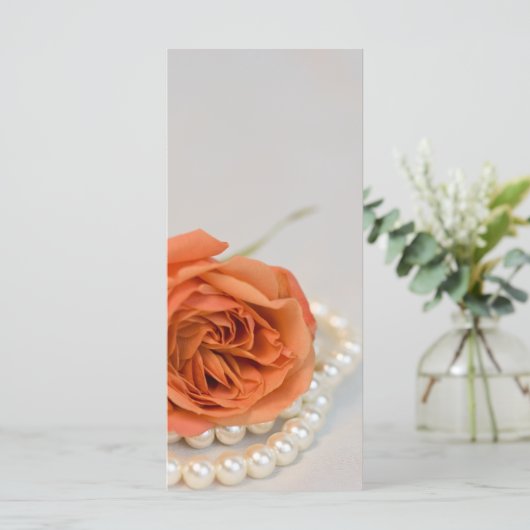 Hochzeitsprogramm für Orangefarbene Rose und Perle Programm (Stehend Vorderseite)