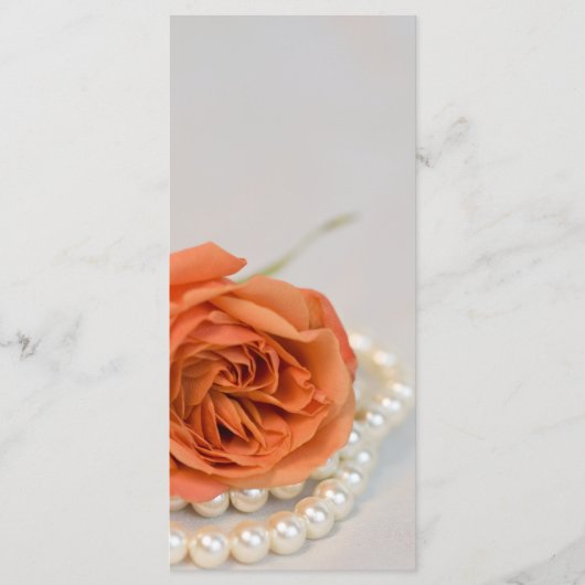 Hochzeitsprogramm für Orangefarbene Rose und Perle Programm (Vorderseite)