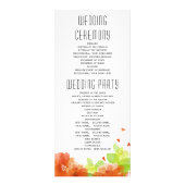 Hochzeitsprogramm für Orangen-Blume Werbekarte (Hinten)