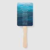 Hochzeitsprogramm für Ozeanwellen, Blau Fächer (Rückseite)