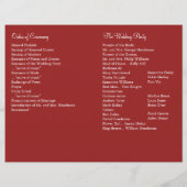 Hochzeitsprogramm für Paris Lights (Rückseite)