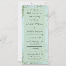 Hochzeitsprogramm für Pastel Aquamarin White Blume