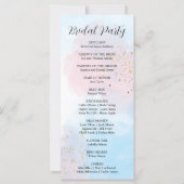 Hochzeitsprogramm für Pastellrosa und Blaue Wasser (Rückseite)