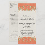 Hochzeitsprogramm für Peach and Sage Elegantes Rol Programm (Vorne/Hinten)
