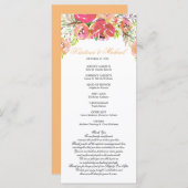 Hochzeitsprogramm für Peach & Coral Floral Programm (Vorne/Hinten)