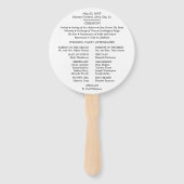 Hochzeitsprogramm für personalisierte Fotos Fächer (Rückseite)