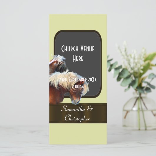 Hochzeitsprogramm für Pferde und Pferde Programm (Stehend Vorderseite)