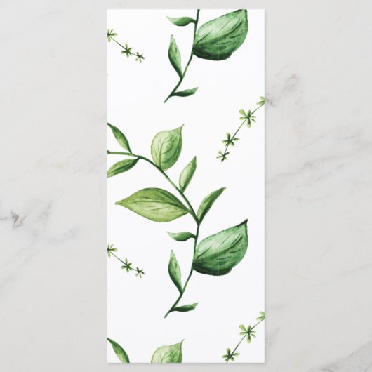 Hochzeitsprogramm für Pflanze im Grünen Programm (Rückseite)