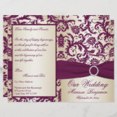 Hochzeitsprogramm für Pflaumen und Champagner (Vorne/Hinten)