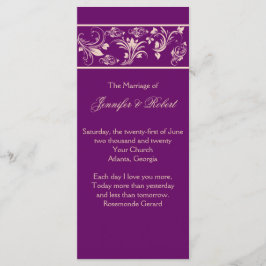 Hochzeitsprogramm für Pflaumen und Champagner Programm